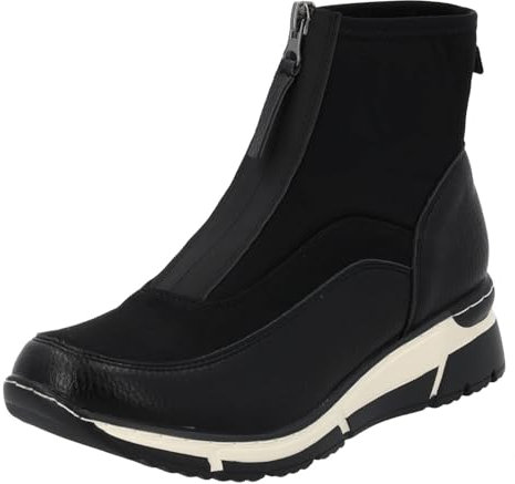 Palado Stiefeletten Damen Mucia – modische Boots - leicht gefütterte Stiefel - moderne Ankle-Boots Schwarz UK7 - EU40