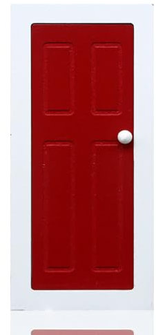 Satiskid 1:12 Dollhouse Door, Miniature Wood Door for Dolls Furniture Accessories, Mini Wooden Door (Red)