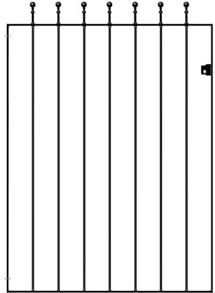 Manor Ball Top Metal Garden Gate Galvanised Wrought Iron Pedestrian Swing Gates (914mm Gap X 1220mm High MAZP06/3)