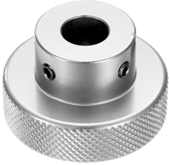 QUARKZMAN Aluminiumlegierung Handrad 10mm Bohrung 40mm OD Rändelung Handrad Schrittmotor Feinabstimmung Handrad für Fräsmaschine Drehbank Schiebeverschiebeplattform, Silberton