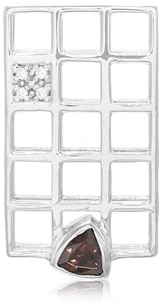 Cavill Kambodschanischer Roter Zirkon Anhänger Trilliant Schliff 925 Silber 0,64ct - Moderner Schmuck für Damen - Hochwertiger Edelstein Halsschmuck - Exklusiver Zirkonanhänger für besondere Anlässe