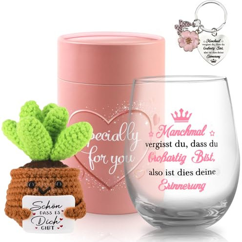 TUZELIYA Geschenke für Freundin - 550ml / 19oz Weingläser Geburtstagsgeschenk für Frauen - Personalisierte Geschenke für Beste Freundin - Geschenkideen für Frauen Mama Kollege - Dankeschön Geschenk