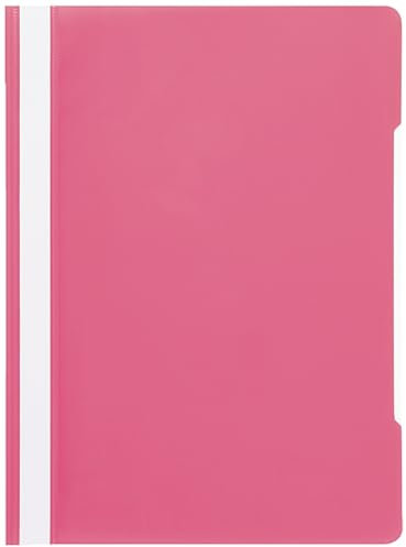 Conipa® 25 x Schnellhefter Pink DIN A4 (Set) mit Beschriftungsfeld PP-Kunststoff (Plastik) - Hefter & Mappe für Schule & Büro (stabil) - Heft-Mappen Organisation (PVC-frei) transparentes Deckblatt