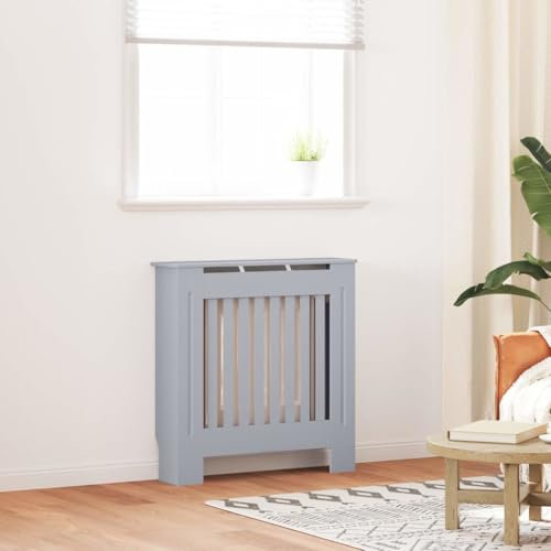 WKIEQACO Home & Garden,Furniture-MDF Radiator Cover Grey 78 cm