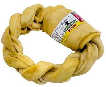 Ring-Kauknochen für Hunde – Natürlicher, zahnfreundlicher Kausnack in Ringform – Langanhaltender Kauspaß – Ohne Zusatzstoffe – Für kleine bis große Hunde (12,7-15,2cm, Käse)