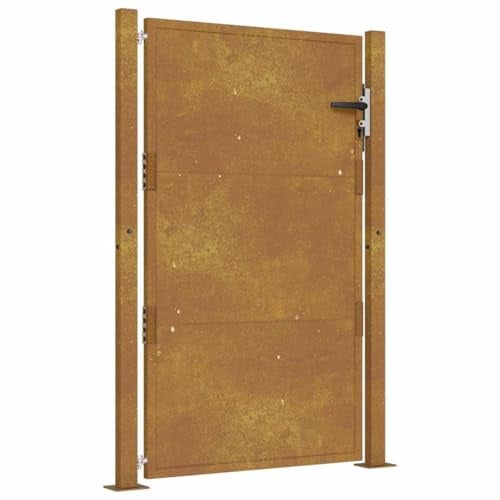 Gartentor 105x155 cm aus Cortenstahl - Witterungsbeständige Absperrung für Garten und Einfahrt - Langlebiges Design mit Rostoptik