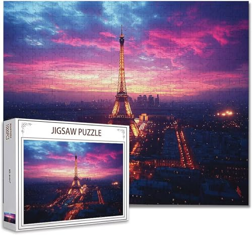 Puzzle 5000 Teile Paris Puzzle Erwachsene Groß Panorama, Klassische Schwerpuzzle PäDagogisches Spiel Herausforderung Impossible Kunstpuzzle, Compact Box Mit Poster Geschenke für Frauen/MäNner R-5