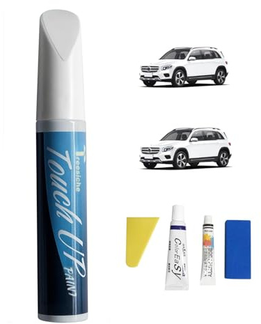 Treesiche Ausbesserungsfarbe für Mercede-Benz, Lack Reparatur Kit Lackierstift und Pinsel 2 in 1, Autokratzer Reparaturmittel Autolack Reparatur für Autos Reparaturwerkzeug, Polarweiß (149)