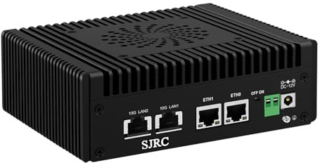 SJRC Mini PC 2x10 GbE RJ45, Firewall Appliance N150 (Upgraded N100) 8G DDR5 RAM 128G SSD, Dual i226V 2.5 Gbit LAN, S7 Pro OPNsense Micro Computer, 2xNVMe, 2xHD, Type-C, TF