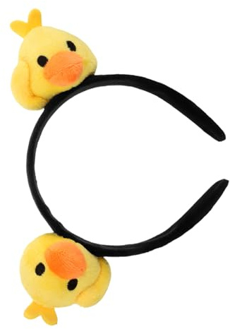 VALICLUD Plüsch Enten Haarband für Damen und Mädchen Kawaii Haarschmuck Cartoon Haarbänder zum Gesichtwaschen und Schminken Gelb