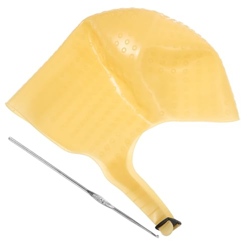 TOPBATHY Haarhaube für Haare Färben mit Löker aus Elastischem Silikon Professionelle Farbstoffkappe für Einfaches Färben im Salon und Hause Braune Silikon Friseurhaube