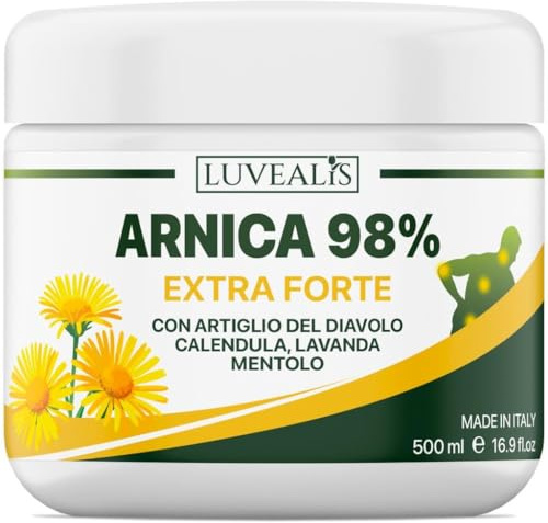 Arnica Gel Forte 98% Arnica per Cavalli Uso Umano Con Artiglio del Diavolo | Formula Professionale per Massaggi Cervicale, Collo e Mal di Schiena, muscoli e articolazioni