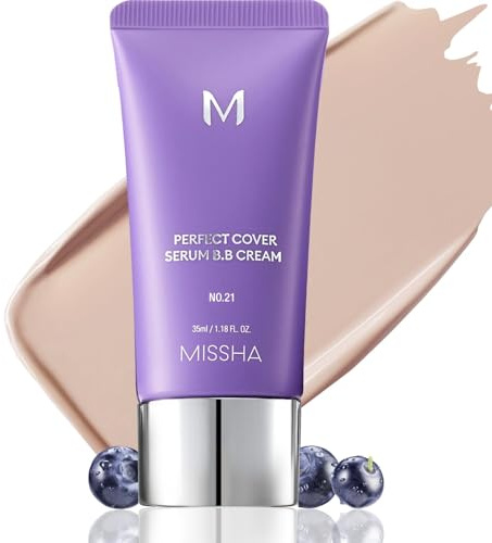 MISSHA M PERFECT COVER SERUM BB CREAM No.21 Light Beige Hautpflege, Feuchtigkeitsspendende Farbe, Superfood-Komplex, modulare Abdeckung, Kristallhaut, ohne p