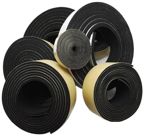 Selbstklebendes Neopren-Dichtungsband for Türen und Fenster, 2 x 5 mm, 10 , 15, 20 25 , 30 , 40 , 50 , m, Schwarz For Den AußEnbereich, Rohrisolierung(I_5MM_10MM)