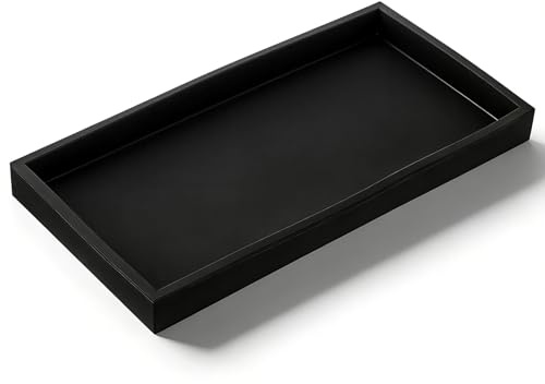 Small Silicone Bathroom Vanity Tray, 7.87 Black Silicone Trays for Bathrooms Counter, Kitchen Soap Tray, Vanity Trays for Bathroom, Accessories Countertop