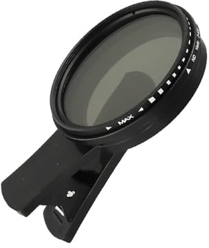 Getdoublerich Kit di filtri polarizzanti ND2-400 da 52 mm per iPhone e Samsung, clip per obiettivo a densità neutra regolabile per fotografia mobile, accessorio filtro fotocamera in plastica per