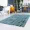 carpet city Teppich Polyester Blau - 160x230 cm - Streifen-Muster - Moderne Kurzflor Teppiche Wohnzimmer