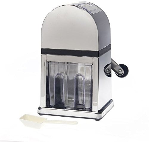 KATSU Broyeur à Glace Manuel avec Bac à Glaçons et Cuillère pour Cocktails et Smoothies, Acier inoxydable 769008