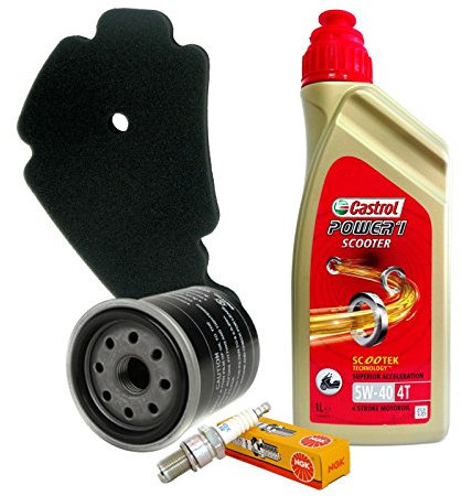 Kit tagliando 2L Castrol 5W40 filtro olio aria originale candela NGK CR8EKB