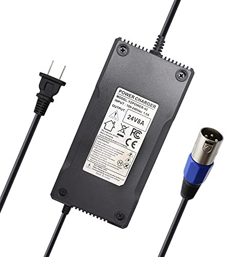 24 Volt 8 Amp Battery Charger 24V 7A 8A XLR Connector for Sealed AGM, Gel,24BC8000T-1,4C24080, BATC8, Dalton Medical, Heartway Brand Product, Sunrise Medical, CH5404
