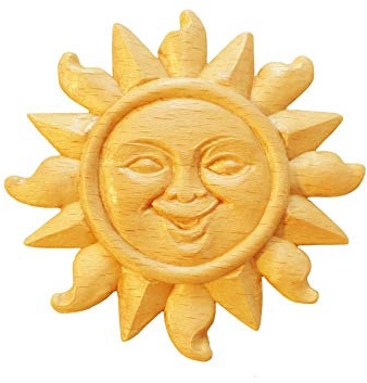 Déco Parisienne Rosace Ronde Ø80 Soleil en Bois hêtre RR79 - Bois hêtre Naturel