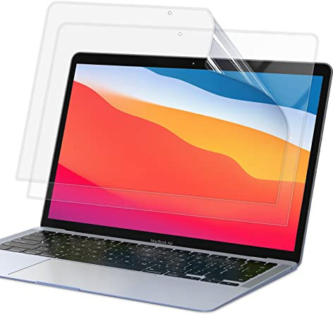 LENTION Laptop Displayschutzfolie Kompatibel mit 2018 2019 2020 2021 2022 MacBook Air 13/13,3 Zoll Modell A2337 M1 Chip / A2179 / A1932 mit Thunderbolt 3 Ports HD Klare Schutzfolie Zwei Packungen
