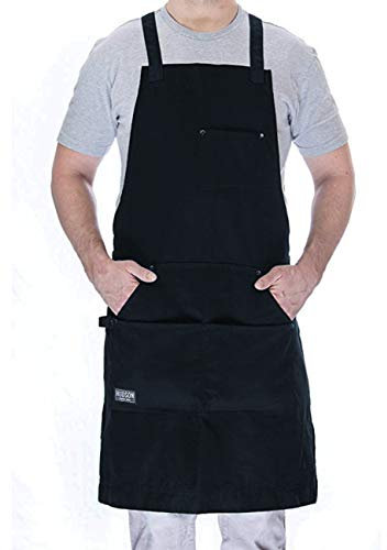 Hudson Durable Goods Professionelle Kochschürze für Küche, Grill und Grill, Marineblau, M to XL