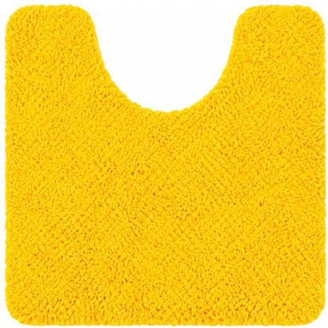 PANA® Weicher WC-Vorleger mit Ausschnitt - 45 x 45 cm - Farbe: Gelb | Rutschfest und saugstark - Mit U-Ausschnitt - Für Toilette, WC, Gästeklo & Badezimmer - Waschbar bei 30° in der Maschine