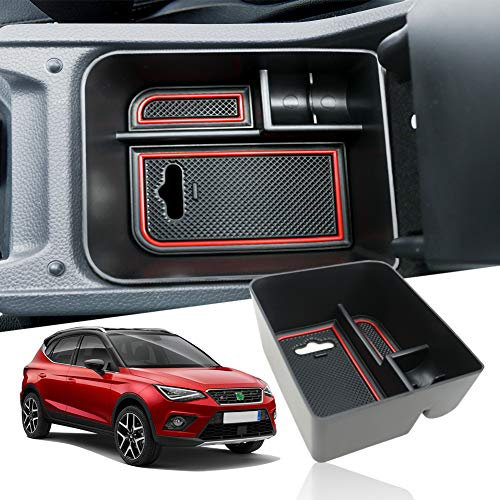 YEE PIN Bandeja de Guantera SEAT Ibiza Typ 6F / SEAT Arona SUV 2017-2023 2024 para Apoyabrazos Caja de Consola Central, Bandeja Reposabrazos Almacenar Artículos Pequeños Interior Accesorios