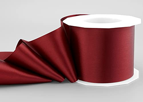 25 m x 72 mm Satinband SOPHIE BORDEAUX (018) Satin Tischband Schleifenband ohne Draht breites weiches Band Tischdekoration Tisch Deko Geschenkband mit einseitigem Glanz