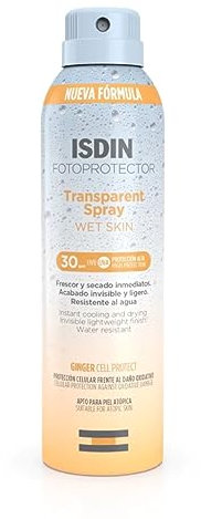 ISDIN Fotoprotector Trasparent Spray Wet Skin SPF30 Protezione Corpo, 250ml