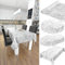 ANRO Tischdecke Wachstuch abwaschbar Wachstuchtischdecke Wachstischdecke Marmor Silber Edel Rund 140cm mit Saum - Eingefasst