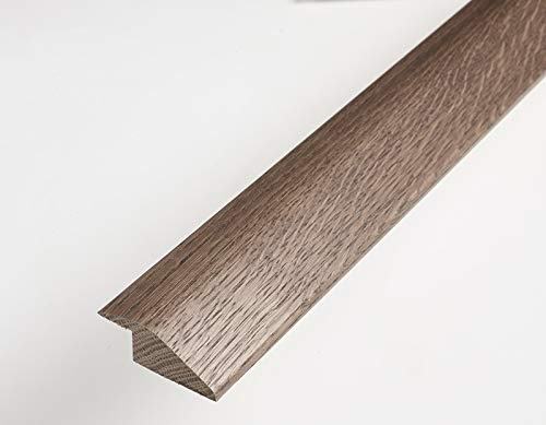 Solid Oak R Section 15mm Ramp Threshold Door Strip Trim 90cm for Wood Flooring (0.9m, Dark Brown Oak)