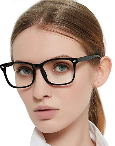 OCCI CHIARI Blue Light Blocking Reading Glasses 1.75 for Women Stylish Computer Glasses Women's Glasses Spring Hinge (Black)