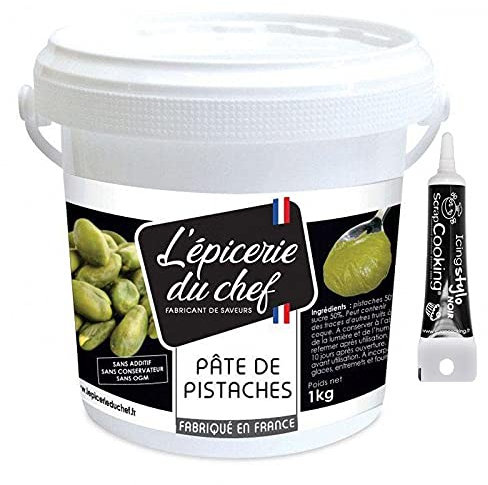 Pasta de pistacho 1 kg + tubo de glaseado negro