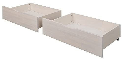 fornera f22 Massivholz Bettkasten Set (2 Stück) (Weiß lasiert)