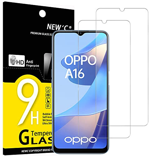 NEW'C 2 Stück für Oppo A16 (6,52), A16s für Panzerglas, Frei von Kratzern, 9H Härte, HD Displayschutzfolie, 0.33mm Ultra-klar, Ultrabeständig