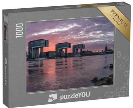 puzzleYOU: Puzzle 1000 Teile „Skyline von Köln bei Sonnenuntergang, Deutschland“ – aus der Puzzle-Kollektion Köln, Deutsche Städte
