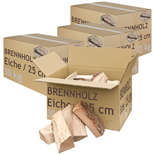 Brennholz Kaminholz Holz Eiche 5-500 kg Für Ofen und Kamin Kaminofen Feuerschale Grill Feuerholz Holzscheite Wood 25 cm kammergetrocknet flameup, Menge:120 kg