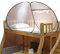 DONGCY Moskitonetz Etagenbett Baldachin Pop Up Faltbare 3 Tür Faltbares Bett-Moskitonetz Tragbares für Schlafzimmer Camping Feinmaschig Keine Notwendigkeit Zu Installieren,Brown,195 * 100 * 100cm