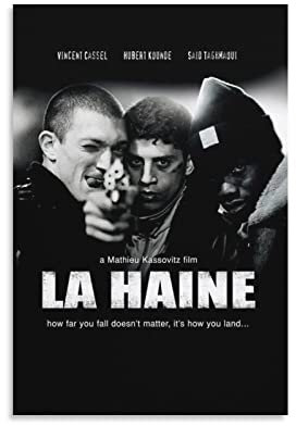 JILIP La Haine 90er Jahre Filmposter (1) Leinwand-Kunstposter und Wandkunst, Bilddruck, moderne Familiendekoration, Poster, 30 x 45 cm
