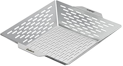 Enders® Grillkorb L, aus Edelstahl, für kleines Grillgut wie Gemüse, Grillschale, Grillzubehör, B 34,5 x T 30 x H 6 cm #8822