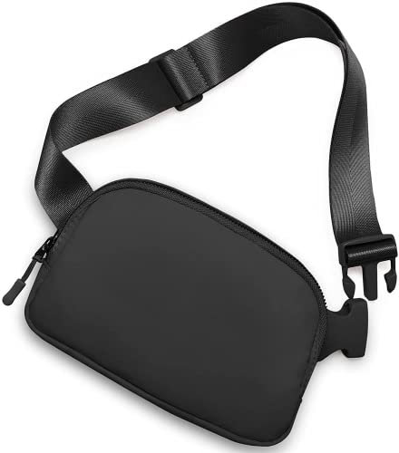 Bauchtasche, Gürteltasche für Damen und Herren, Hüfttasche Outdoor Groß, Sport Mode Hüfttaschen, Wasserdicht Crossbody Bag, mit Verstellbare Riemen Brustbeutel, für Wandern, Laufe, Radfahre (Schwarz)