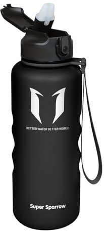 Super Sparrow Botella de Agua Deportiva con Pajita - 1500ml - Prueba de Fugas - Sin BPA