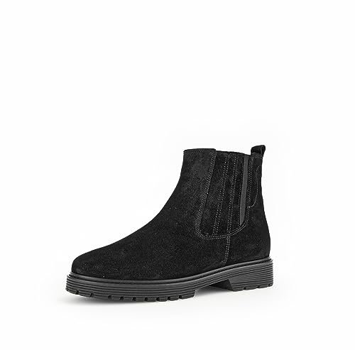Gabor Damen Chelsea Boots, Frauen Stiefeletten,Wechselfußbett,Moderate Mehrweite (G),schlupfstiefel,stiefel,schwarz (Micro),40 EU / 6.5 UK