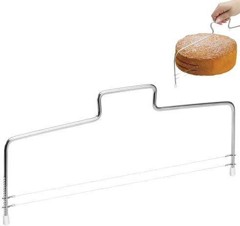 Professional Cake Cutter Stainless Steel Cake, Adjustable, Double Cutting Wire Leveller, Cake Cutter Slicer Leveler Kitchen Baking Tool for Birthday Layer Cake
