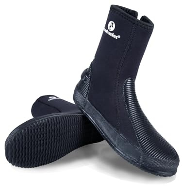 Two Bare Feet 5mm Neoprene Unisex Wetsuit Boots | Insulated for Diving, Snorkeling & Surfing | Non-Slip Sole, Flexible & Comfortable Design for Water Sports (5mm 6024, UK 5)