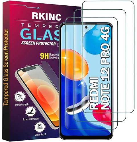 RKINC 3 Stück, Panzerglas Schutz Glas für Xiaomi Redmi Note 12 Pro 4G 5G/ Note 12 Pro+ 5G, Panzer HD Displayschutzfolie, 0,33 mm, splitterfrei, blasenfrei, lebenslangeGarantie