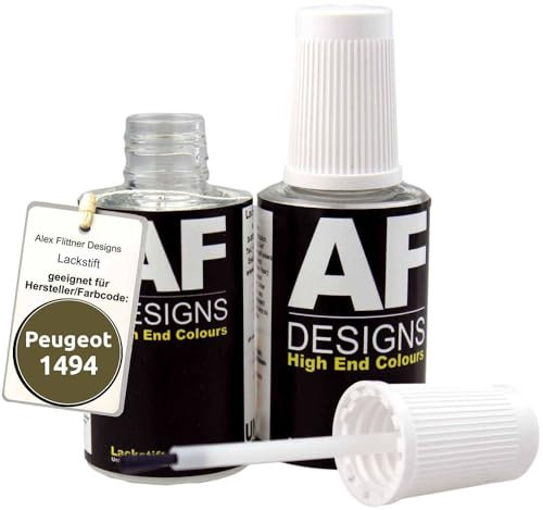 Stylo de retouche compatible avec Peugeot 1494 Vert Otan/Olive Peinture automobile à séchage rapide 2x20ml