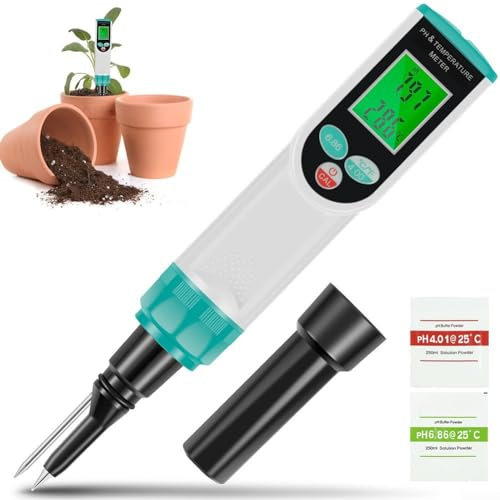 Misuratore di pH digitale ad alta precisione, tester di pH alimentare, rilevatore di temperatura pH impermeabile 2 in 1 con sonda di pH/temperatura per lievito madre